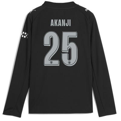 Camiseta de Visitante de manga larga del Manchester City para Niños 2025/26 Con Estampado AKANJI 25