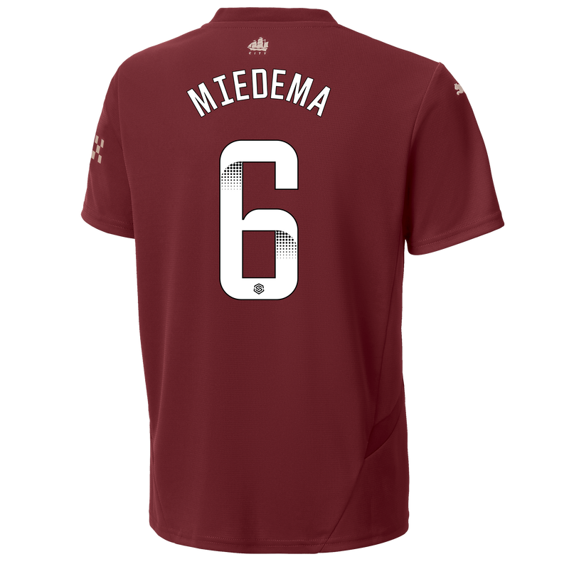 Kids' Man City 3rd Jersey 24/25 With MIEDEMA 6 Printing burgundy - Check out all Manchester City t-shirts online - Official Manchester City FC store