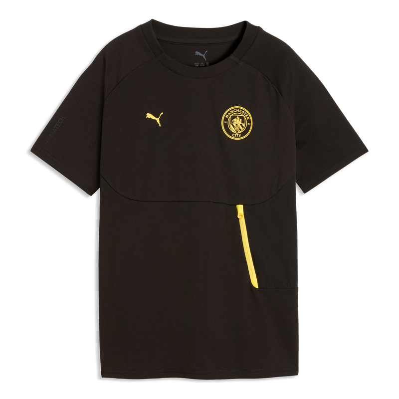 MCFC LW KIDS PUMATECH POCKET TEE - PUMA Black-Yellow Blaze