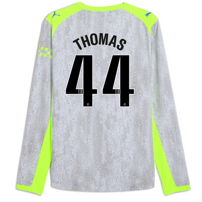 Manchester City Third Authentic Jersey 2025/26 Long Sleeve With THOMAS 44 Printing