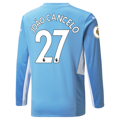 Manchester City Home Longsleeve Shirt 21/22 with João Cancelo printing