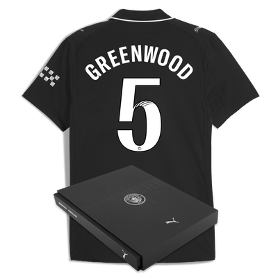 Manchester City Away Authentic Jersey 2025/26 With GREENWOOD 5 Printing in Gift Box