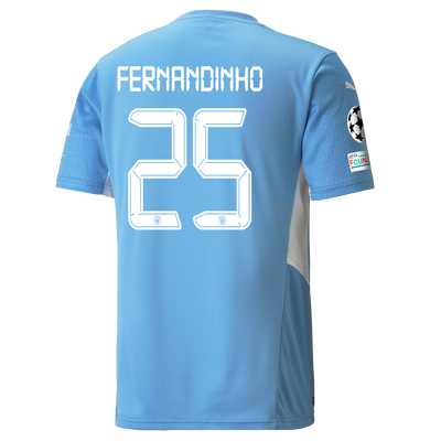 Manchester City Home Shirt 21/22 with Fernandinho printing