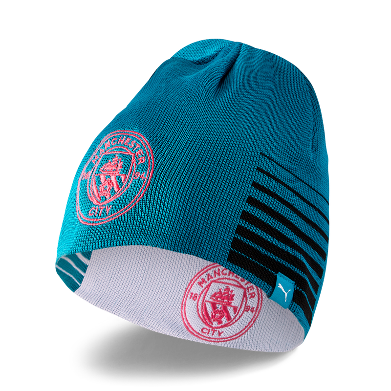 MCFC LW REVERSIBLE BEANIE - turquoise