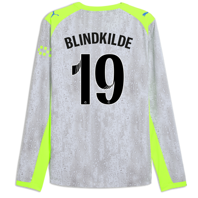 Manchester City Third Authentic Jersey 2025/26 Long Sleeve With BLINDKILDE 19 Printing