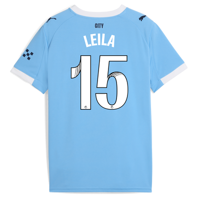Kids' Manchester City Home Jersey 2025/26 With LEILA 15 Printing