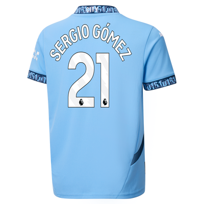 Kids' Manchester City Home Jersey 2024/25 With SERGIO GÓMEZ 21 Printing
