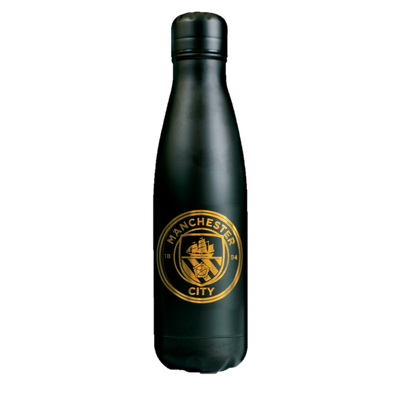 Manchester City Bottiglia in acciaio inossidabile nera