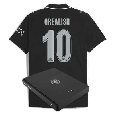 Maglia Ufficiale Away Manchester City 2025/26 con Stampa GREALISH 10 in Confezione Regalo