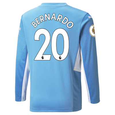 Manchester City Home Longsleeve Shirt 21/22 with Bernardo Silva printing