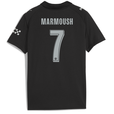Kids' Manchester City Away Jersey 2025/26 With MARMOUSH 7 Printing