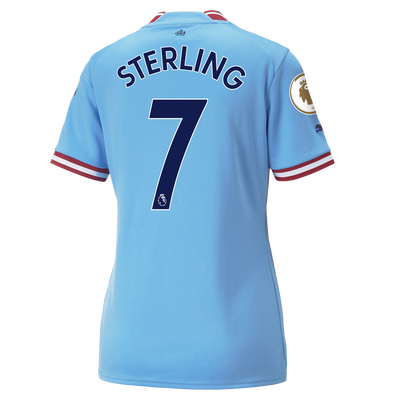 Women's Manchester City Home Jersey 22/23 with STERLING 7 printing