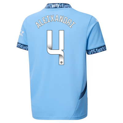 Kids' Manchester City Home Jersey 2024/25 With ALEIXANDRI 4 Printing