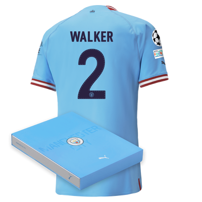 Manchester City Authentic Home Jersey 22/23 with WALKER 2 printing in Gift Box