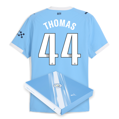 Manchester City Home Authentic Jersey 2025/26 With THOMAS 44 Printing in Gift Box