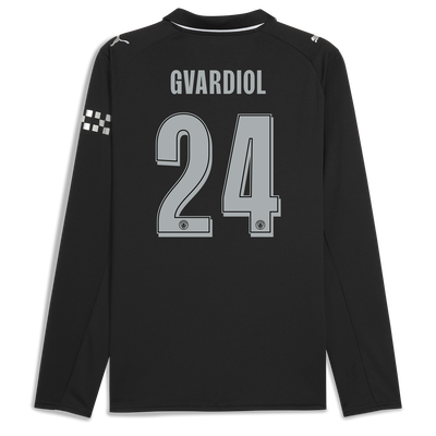 Manchester City Away Jersey 2025/26 Long Sleeve With GVARDIOL 24 Printing
