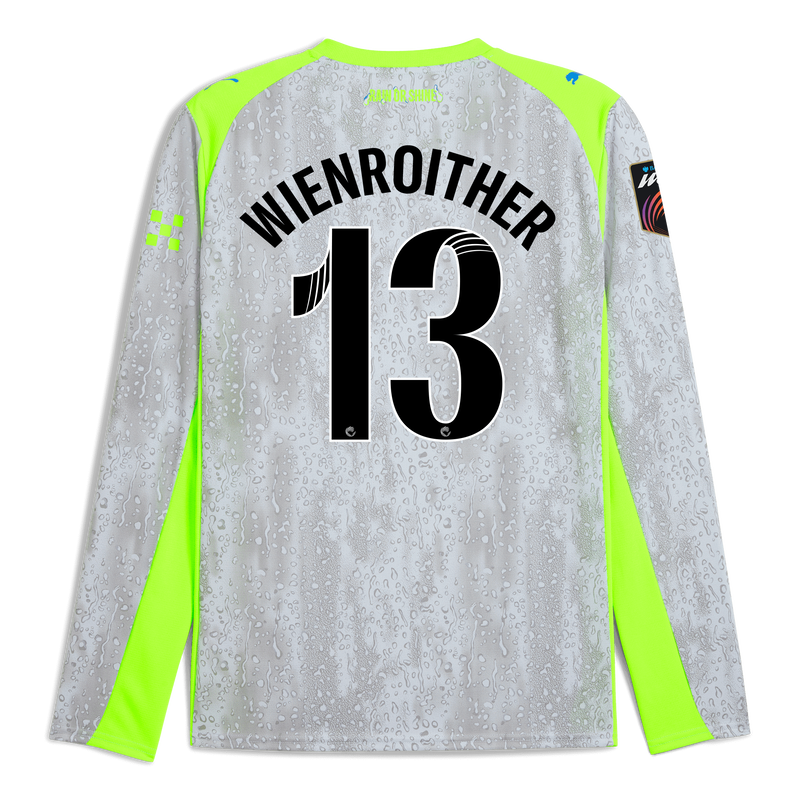 Man City 3rd Jersey 2025/26 Long Sleeve With WIENROITHER 13 Printing blue - Check out all Manchester City t-shirts online