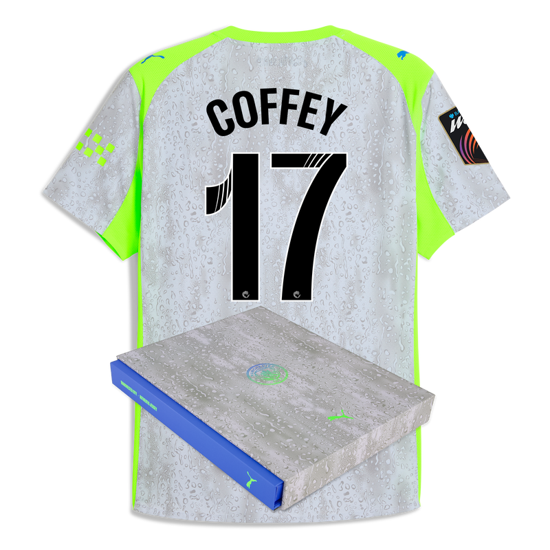 Man City 3rd Authentic Jersey 2025/26 With COFFEY 17 Printing in Gift Box blue - Check out all Manchester City t-shirts online