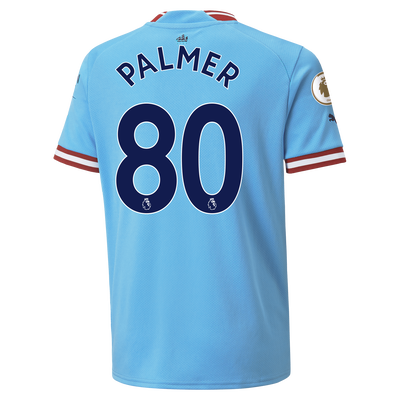 Kids' Manchester City Home Jersey 2022/23 with PALMER 80 printing