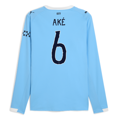Maillot domicile authentique manches longues Manchester City 2025/26 avec impression AKÉ 6