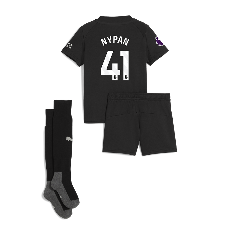 Man City Away Mini Kit 2025/26 With NYPAN 41 Printing black - Check out all Manchester City t-shirts online - Official Manchester City FC store