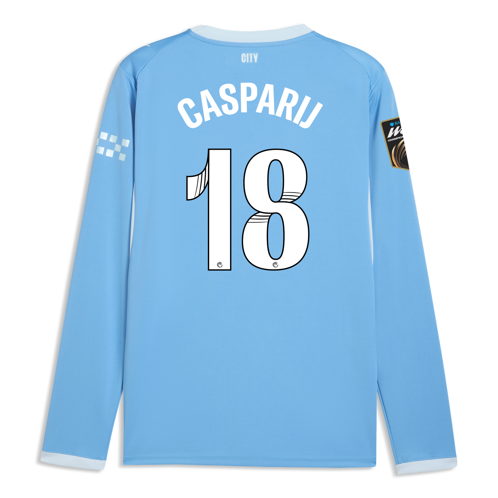 Manchester City Home Jersey 2026/27 Long Sleeve With CASPARIJ 18 Manchester City Home Jersey 2026/27 Long Sleeve With CASPARIJ 18