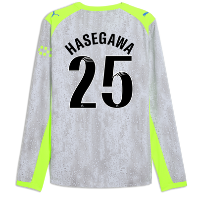 Manchester City Third Authentic Jersey 2025/26 Long Sleeve With HASEGAWA 25 Printing