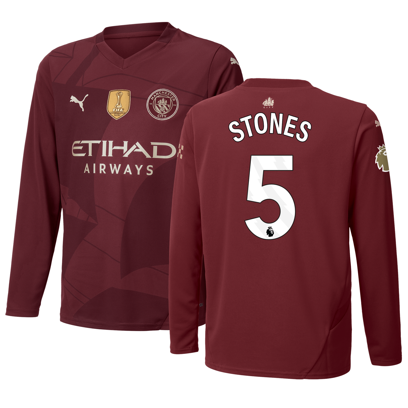 Kids' Manchester City Third Jersey 2024/25 Long Sleeve With Kids' Manchester City Third Jersey 2024/25 Long Sleeve With