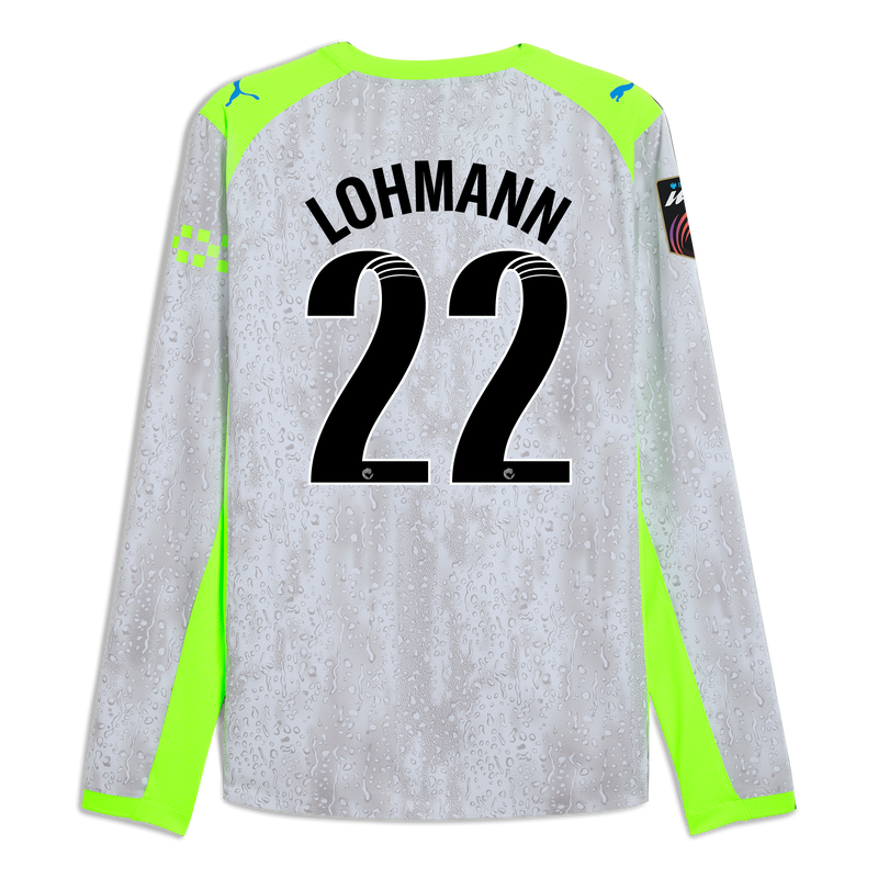 Man City 3rd Authentic Jersey 2025/26 Long Sleeve With LOHMANN 22 Printing blue - Check out all Manchester City t-shirts online