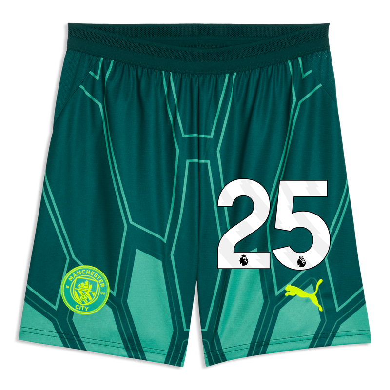 Man City Goalkeeper Shorts 2026/27 With 25 vibrant green-varsity green - Size XL from polyester for males  - Official Manchester City FC store