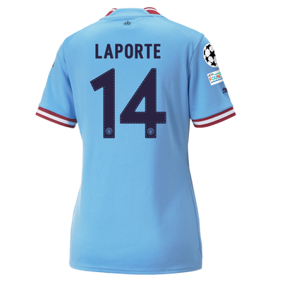 Women's Manchester City Home Jersey 22/23 with LAPORTE 14 printing