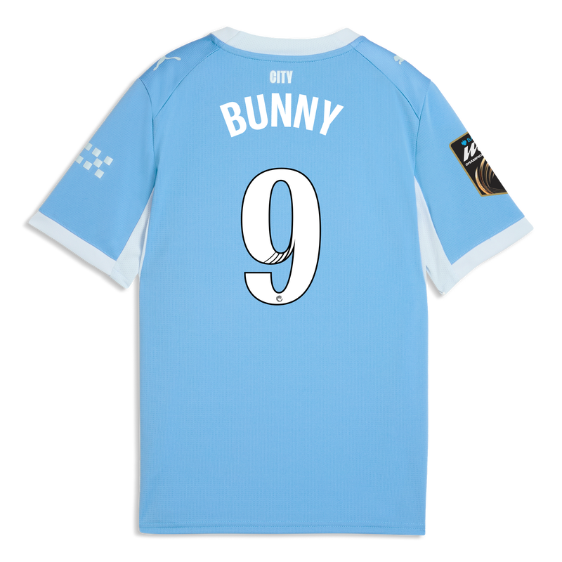 Kids' Man City Home Jersey 2026/27 With BUNNY 9 Printing  blue-icy blue - Check out all Manchester City t-shirts online - Official Manchester City FC store
