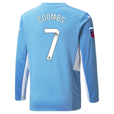 Manchester City Home Shirt Long Sleeve 21/22 with Laura Coombs printing