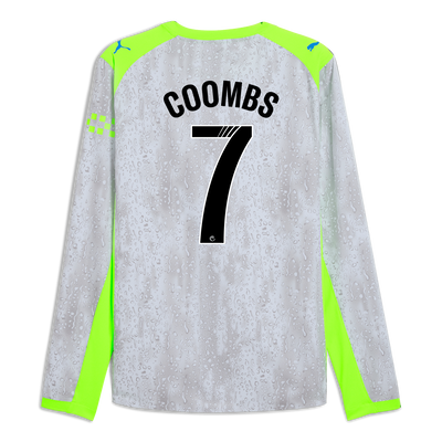 Manchester City Authentic Third Trikot 2025/26 mit langen Ärmeln mit COOMBS 7 Druck