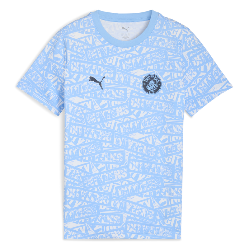 MCFC LW KIDS FTBLCULTURE TEE AOP - team light blue