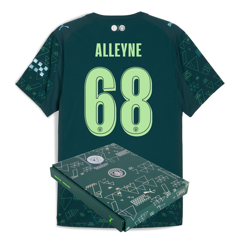 Man City EA SPORTS FC Authentic Jersey 2025/26 With ALLEYNE 68 Printing in Gift Box green - Size S from polyester for males