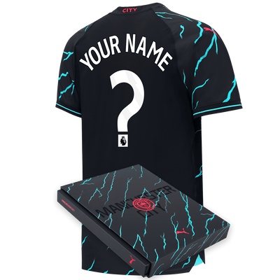 Manchester City Authentic Third Jersey 2023/24 with custom printing in Gift Box
