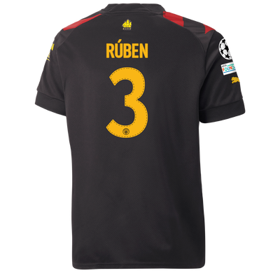 Kids' Manchester City Away Jersey 2022/23 with RÚBEN 3 printing