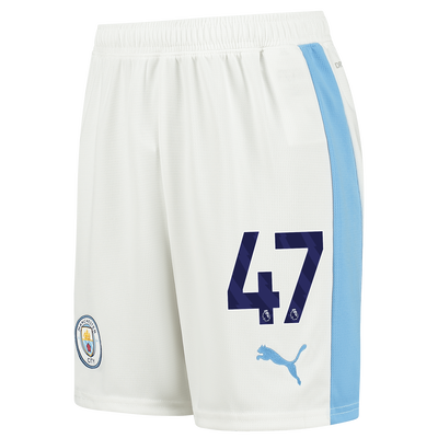 Manchester City pantalones cortos de fútbol para niños 2023/24 con #47