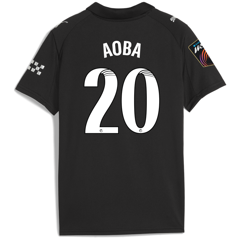 Kids' Man City Away Jersey 2025/26 With AOBA 20 Printing black - Check out all Manchester City t-shirts online - Official Manchester City FC store