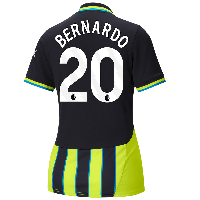 Women's Man City Away Jersey 24/25 With BERNARDO 20 Printing new navy - Size S from polyester for females  - Official Manchester City FC store