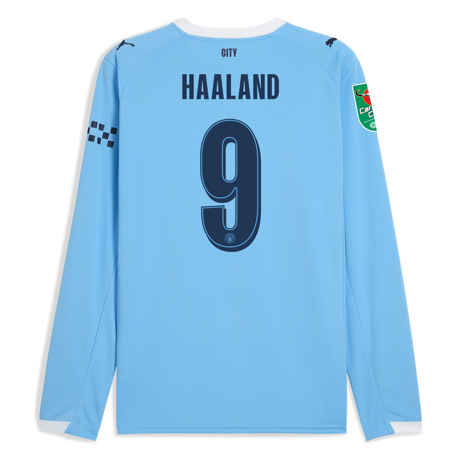 Manchester City Home Jersey 2025/26 Long Sleeve With HAALAND 9