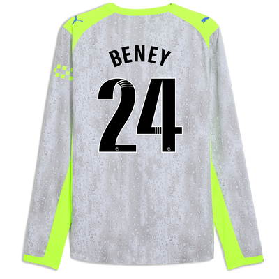 Manchester City Third Authentic Jersey 2025/26 Long Sleeve With BENEY 24 Printing