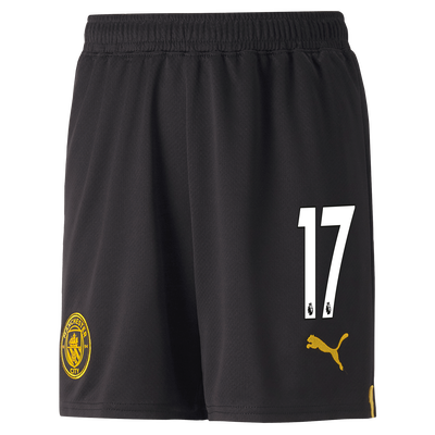 Kids' Manchester City Football Shorts 2022/23 with #17