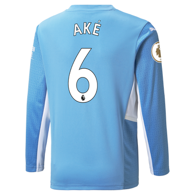 Manchester City Home Longsleeve Shirt 21/22 with Nathan Aké printing