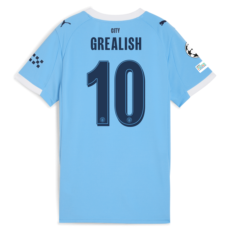 Women's Man City Home Jersey 2025/26 With GREALISH 10 Printing  blue - Check out all Manchester City t-shirts online - Official Manchester City FC store