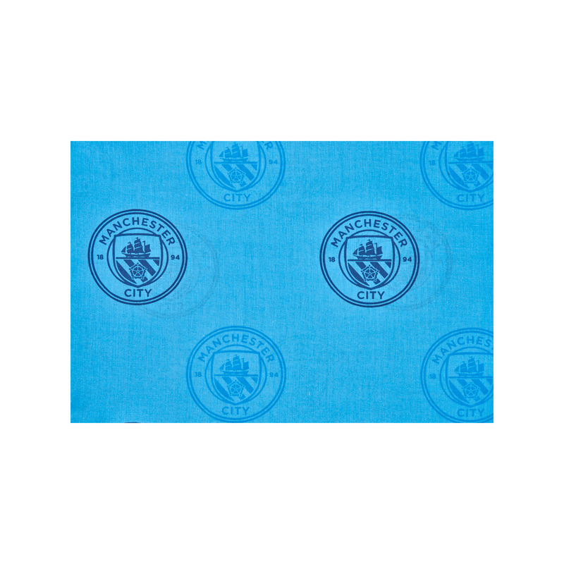MCFC FW REPEAT CREST 54" CURTAINS - light blue