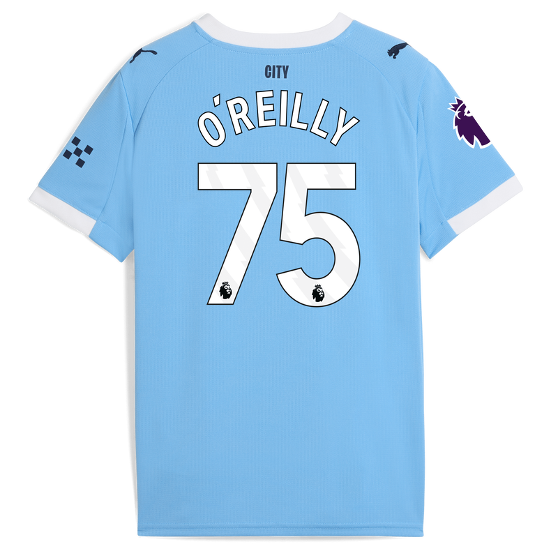 Kids' Man City Home Jersey 2025/26 With O'REILLY 75 Printing  blue unisex - Size 5/6 from polyester  - Official Manchester City FC store