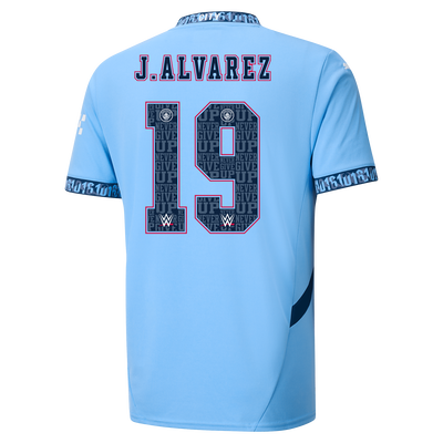 Manchester City Home Jersey 2024/25 with J. ALVAREZ 19 printing