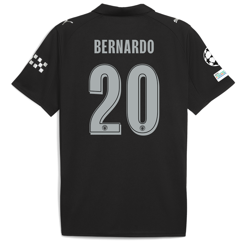 Man City Away Jersey 2025/26 With BERNARDO 20 Printing black - Check out all Manchester City t-shirts online - Official Manchester City FC store